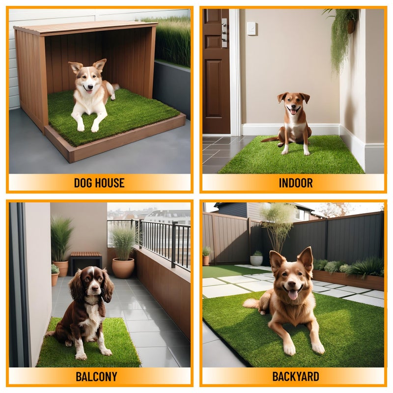 Ottomanson Artificial Grass Puppy Potty Training Pad with Tray, 15" x 30" Reusable Pee Pad for Small Pets and Dogs - Image 3
